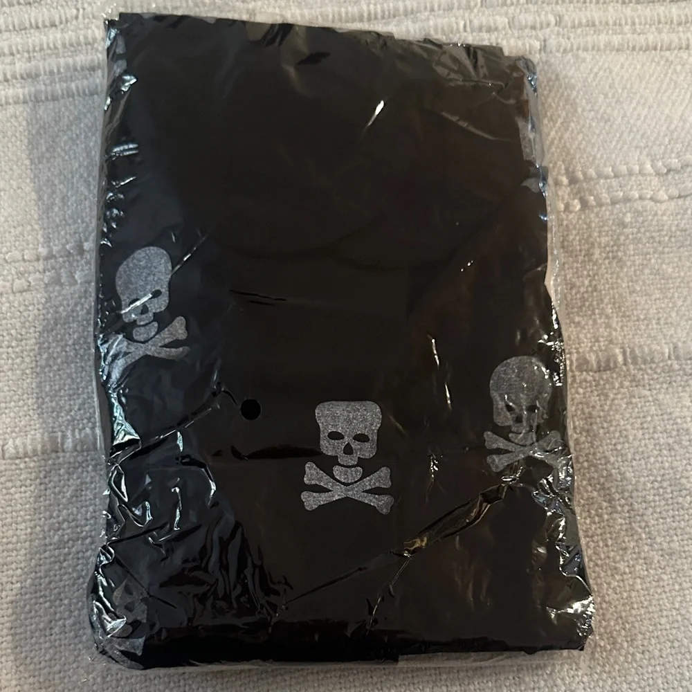 Halloween Skull Print Black Hosiery